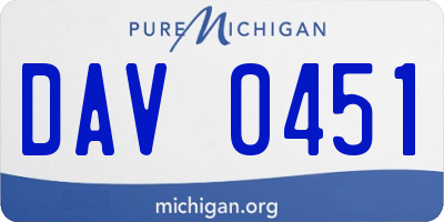 MI license plate DAV0451