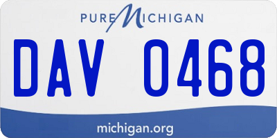 MI license plate DAV0468