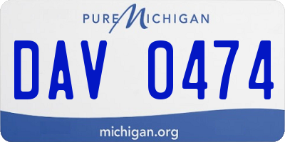 MI license plate DAV0474