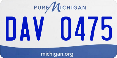 MI license plate DAV0475