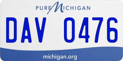 MI license plate DAV0476