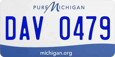 MI license plate DAV0479