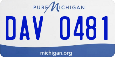 MI license plate DAV0481