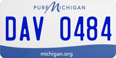 MI license plate DAV0484