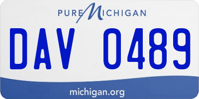 MI license plate DAV0489