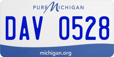 MI license plate DAV0528