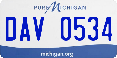 MI license plate DAV0534