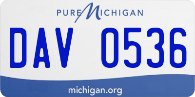 MI license plate DAV0536