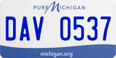 MI license plate DAV0537