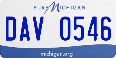MI license plate DAV0546