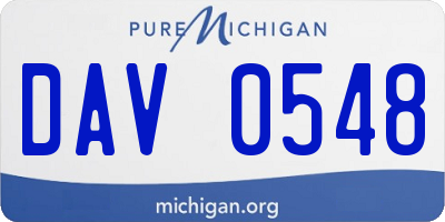 MI license plate DAV0548