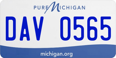 MI license plate DAV0565