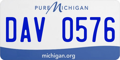 MI license plate DAV0576