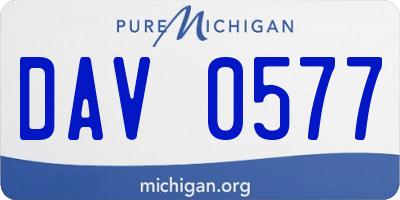 MI license plate DAV0577