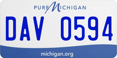 MI license plate DAV0594