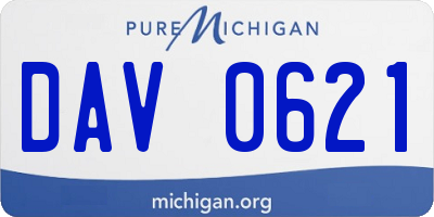 MI license plate DAV0621