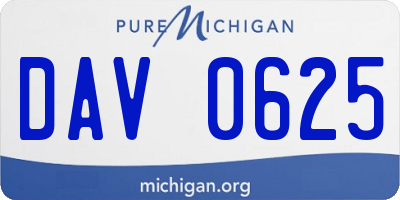 MI license plate DAV0625