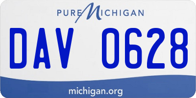 MI license plate DAV0628
