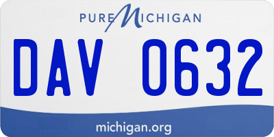 MI license plate DAV0632