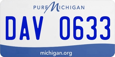 MI license plate DAV0633