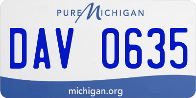 MI license plate DAV0635