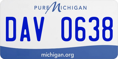 MI license plate DAV0638