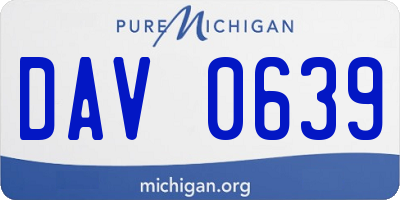 MI license plate DAV0639