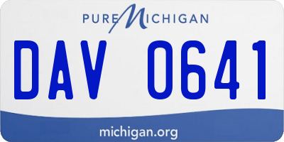 MI license plate DAV0641