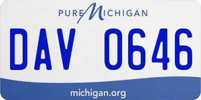 MI license plate DAV0646