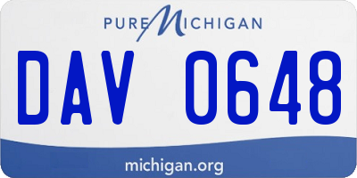MI license plate DAV0648
