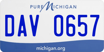 MI license plate DAV0657