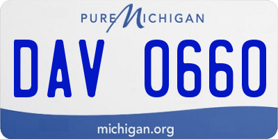 MI license plate DAV0660