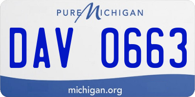 MI license plate DAV0663
