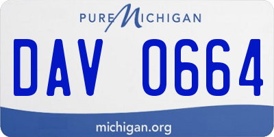 MI license plate DAV0664