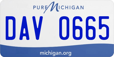 MI license plate DAV0665