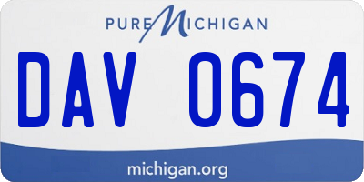 MI license plate DAV0674
