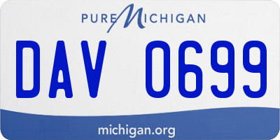 MI license plate DAV0699