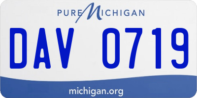 MI license plate DAV0719