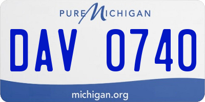 MI license plate DAV0740