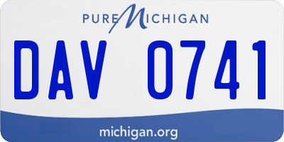 MI license plate DAV0741