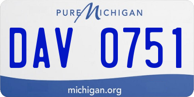 MI license plate DAV0751