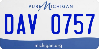 MI license plate DAV0757