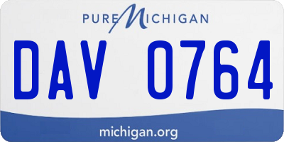MI license plate DAV0764
