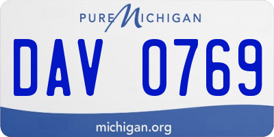 MI license plate DAV0769