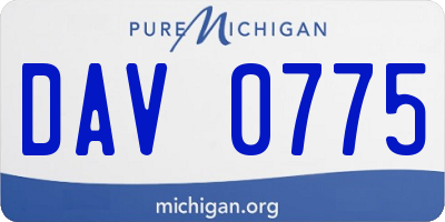 MI license plate DAV0775