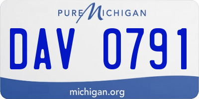 MI license plate DAV0791