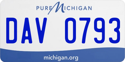 MI license plate DAV0793