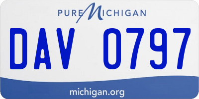 MI license plate DAV0797