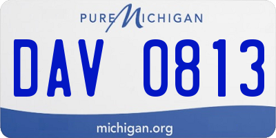 MI license plate DAV0813