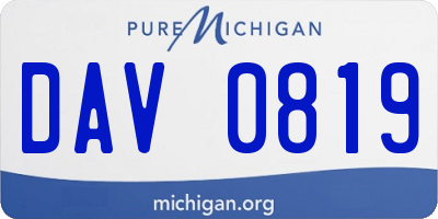 MI license plate DAV0819
